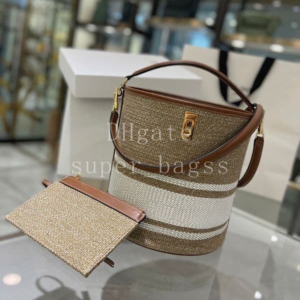 knit bucket bag Mirror quality Tote bag Luxury designer bag 25CM handbag genuine leather shoulder bag with box 25C195572A