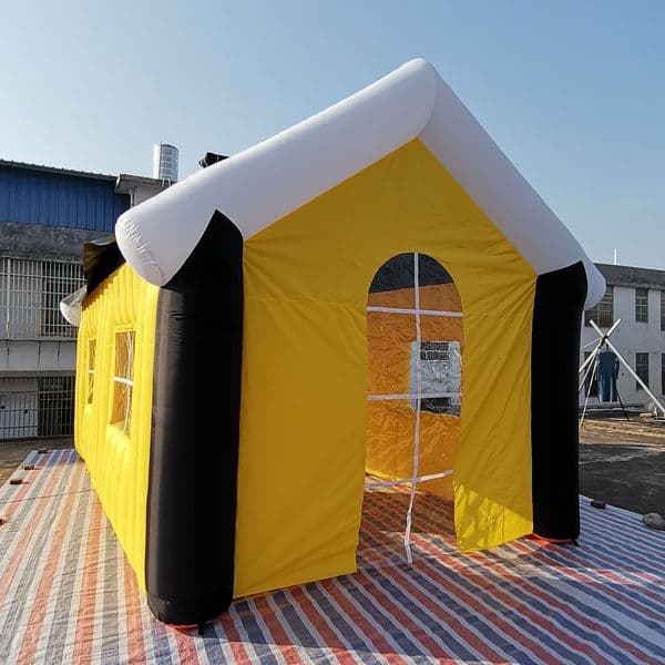 7m L x 4m W x 3.6m H (23x13x11.8ft) Yellow Inflatable House Party Tent Building with 1 Door for Christmas or Other Big Events