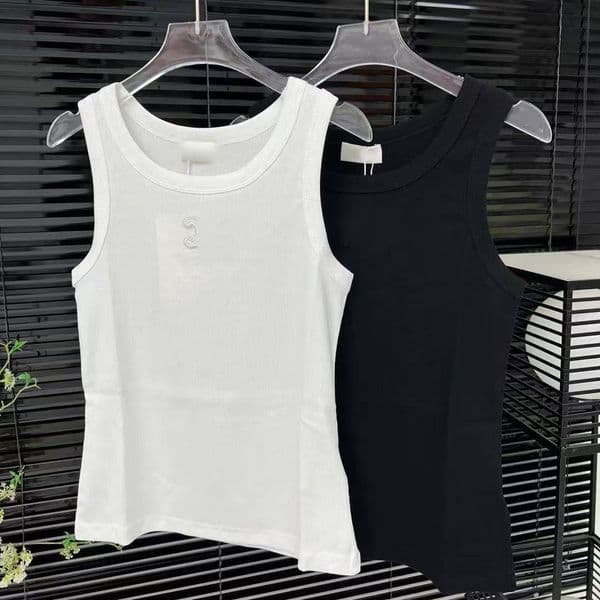Womens Fashion Tanks tops Knits Tees Regular Cropped Tank Top Cotton Embroidered Cotton-blend Anagram Shorts Designer Suit Sportwear Fitness Sports