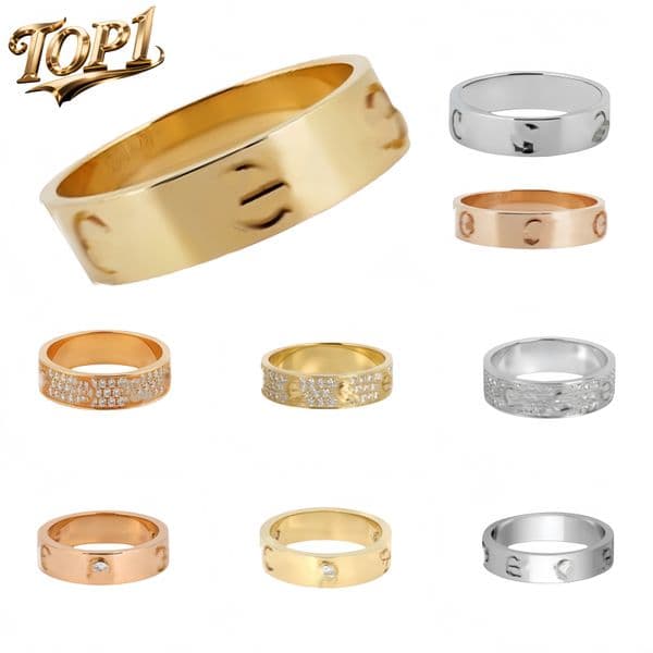 designer rings high quality titanium fashion luxury steel love ring mens and womens rose gold fashion jewelry rings designer ring couple promise Never fade size 5-11