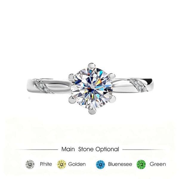S925 Moissanite Ring Spiritual Six Prong Wedding Ring Proposal Pure Silver Moissanite Ring 1-3CT Diamond Ring Girls Wedding Engagement Jewelry Gift