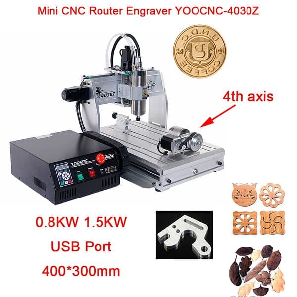 LYCNC Engraving Milling Machine 4030Z 800W 1500W 3 Axis 4 Axis Mini Desktop CNC Router Engraver for Wood Metal PCB Carving