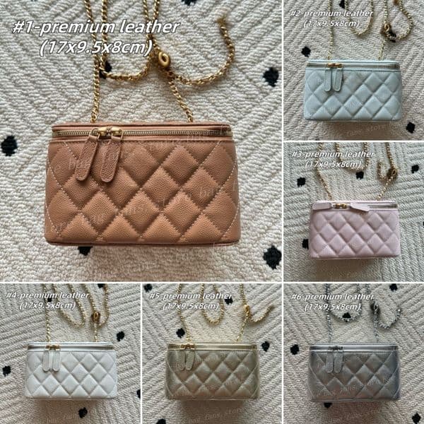 (go off picture not the description) 10A Premium Designer Box Bags Women's Chain Crossbody Make-up Bags Leather Handbags Festival Gifts 32777