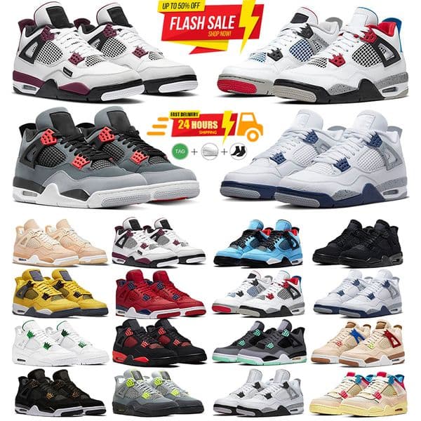 Designer 4s Men Basketball Shoes 4 Black Cat Military Blue Canvas Red Thunder University Blue Thunder Pink Cactus Jack Trainers Sports Women Sneakers 36-47 CV9388-100