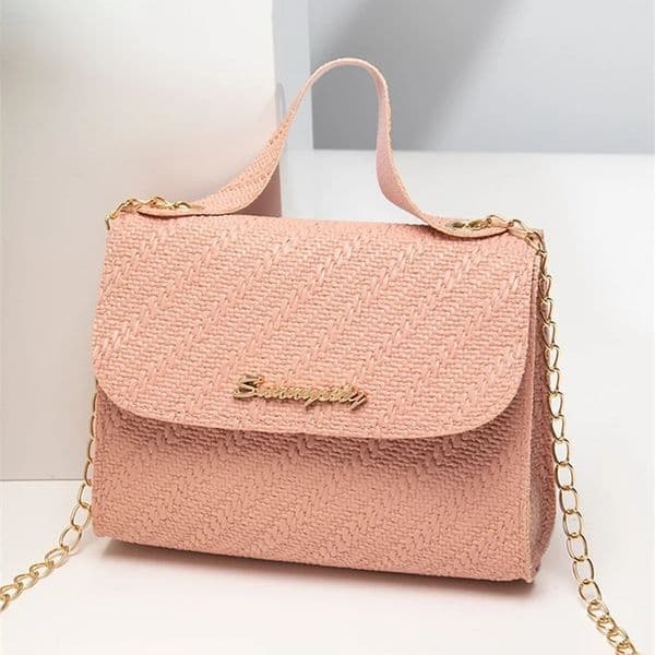 Embossing Chain Square Bag PU Leather Large Capacity Shoulder Crossbody Cell Phone for Women 240823Z
