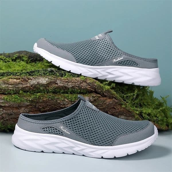 39-47 Men Half Slippers Anti-slip Mens Casual Shoes Lightweight Male Flat Slippers Breathable Fashion Slip on Flats Outdoor250325bj