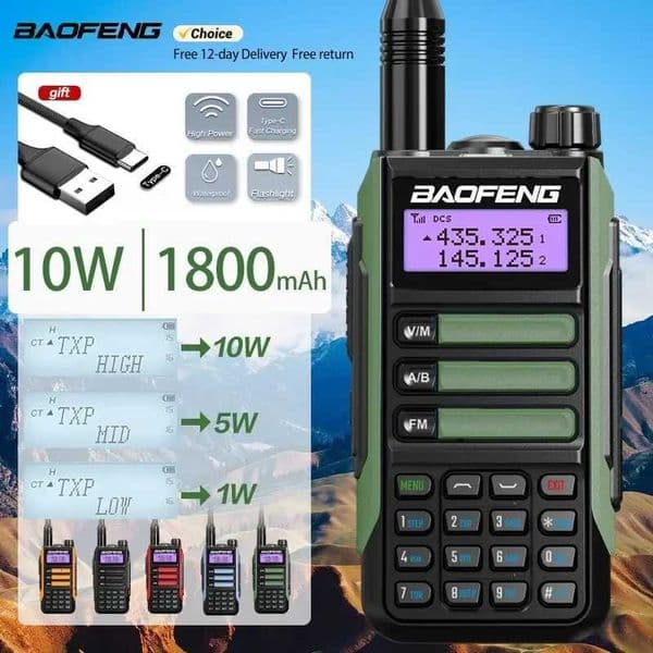 Baofeng UV16 V2 10W Long Range Radio VHFUHF CB Amateur TwoWay Walkie Talkie for OutdoorHuntingAdventureXJ250928