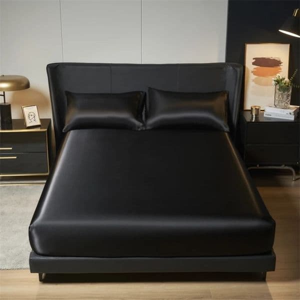 Smooth Fitted Bed Sheet Summer Bed Cover Twin/Full/Queen/King Size Bedsheets Silky Mattress Protector Pillowcase Need Order 250618