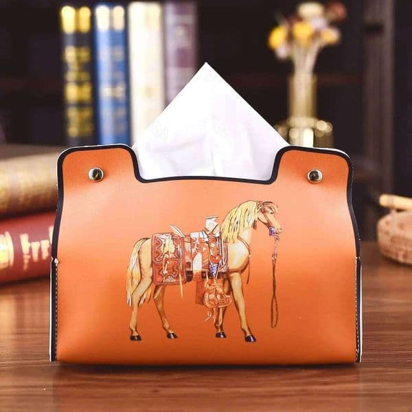 Orange Horse design Tissue Box Holder