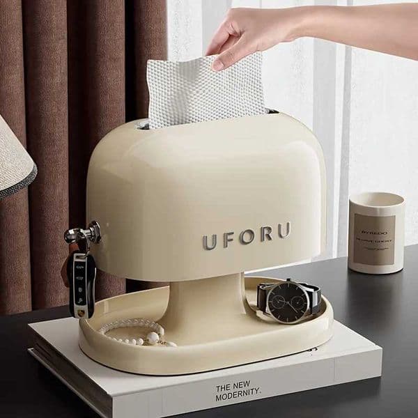 1pc Retro Tissue Box Doublelayer Tissue Boxwith Storage Tray Jewelry Watch Organizer Home Living Room Desktop Napkin container X251011