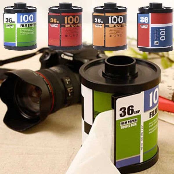 Creative Film Tissue Box Plastic Retro Roll Paper Box Desktop Table Napkin Case Bathroom Toilet Paper Holder Storage Decoration X251011