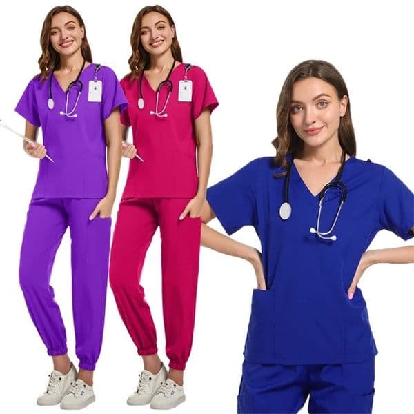 Unisex Doctor Uniforms Men Women Nursing Clothes Beauty Costume Nursing Scrubs Sets Dentist Workwear Clinical Tops Pants 250408
