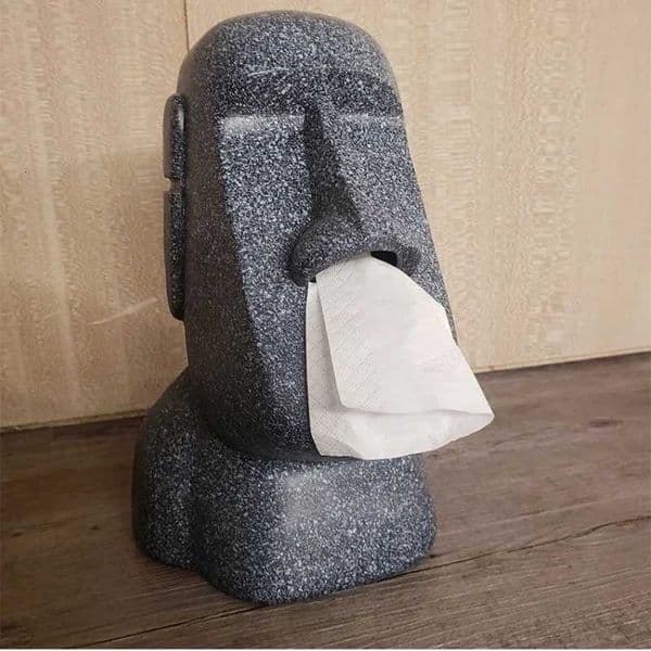 Hot Sale Tissue Box Cover Easter Island Resin Stone Figurine Tissue Box Indoor Home Restaurant Office Decoration Craft Ornament X251011