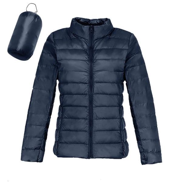 Portable White Duck Down Jacket Women Fall Winter Warm Solid Color Slim Parkas Windprood Zipper Stand Collar Outwears Coats 241108
