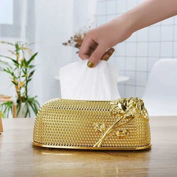 Vintage European Style Desktop Decoration Storage Box Rose Tissue Box Light Luxury Style Household X251011