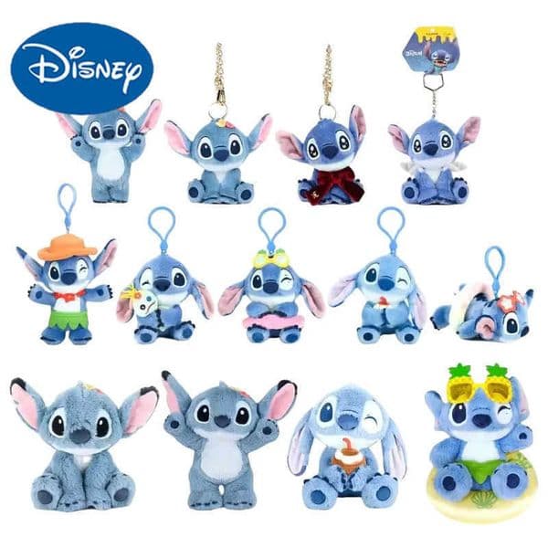 Disney Genuine Stitch Lotso Winnie The Pooh Kwaii Mini Plush Doll Bag Pendant Keychain Anime Cartoon Figure Toy Surprise Kids Gift H250928
