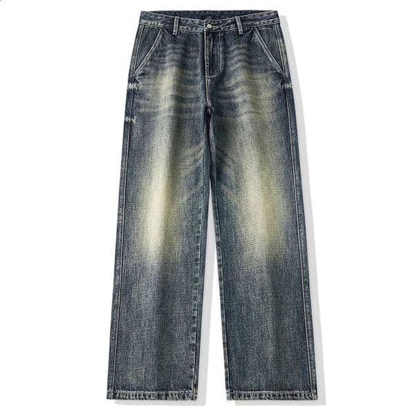 Loose Jeans Men Baggy Pants Wide Leg Retro Blue Streetwear Mens Clothing Male Denim Trousers Cowboys Jeans Homme 250117