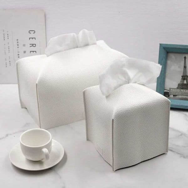 Leather Tissue Box Cover Square Beautiful PU Leather Tissue Box Holder Decoration for Bathroom Home Office Living Room X251011