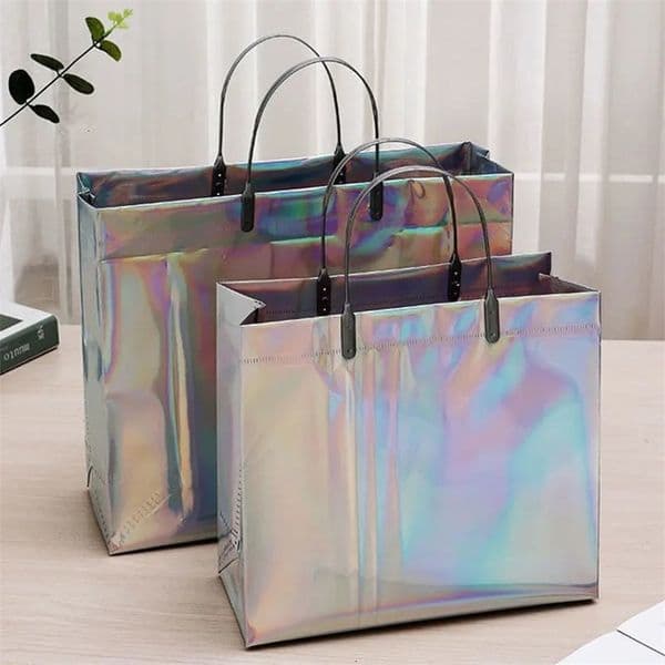 Pvc Laser Tote Bag Thick Handbag Waterproof Gift Plastic Clothing Shopping Xmas Large Candy Ornaments 250121ZY