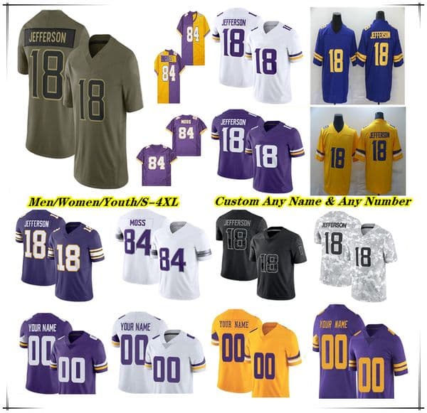 American Football Jersey VikingsS J.J. McCarthy Justin Jefferson Carson Wentz Kyler Murray Mason Aaron Jones Sr Caleb Banks Addison Blake Cashman Jalen Nailor Wilson