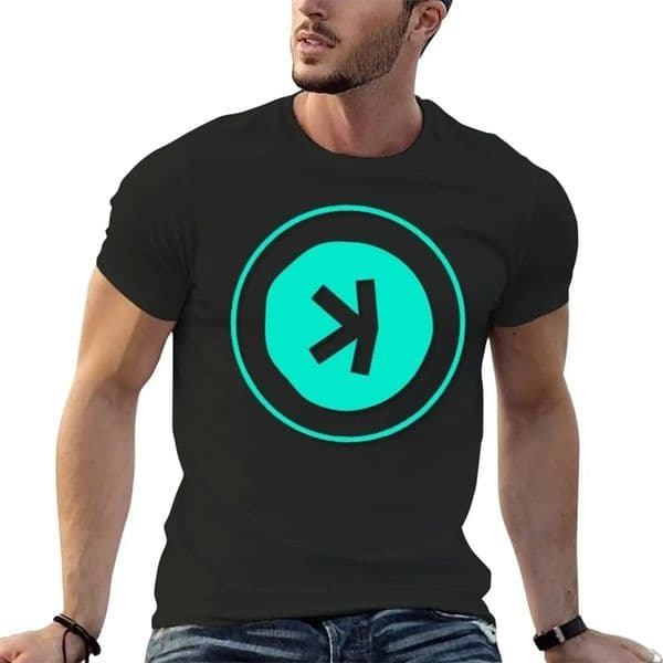 summer men t shirt KASPA Coin T-shirt edition korean fashion plain black short sleeves pure cotton tops streetwear 240528
