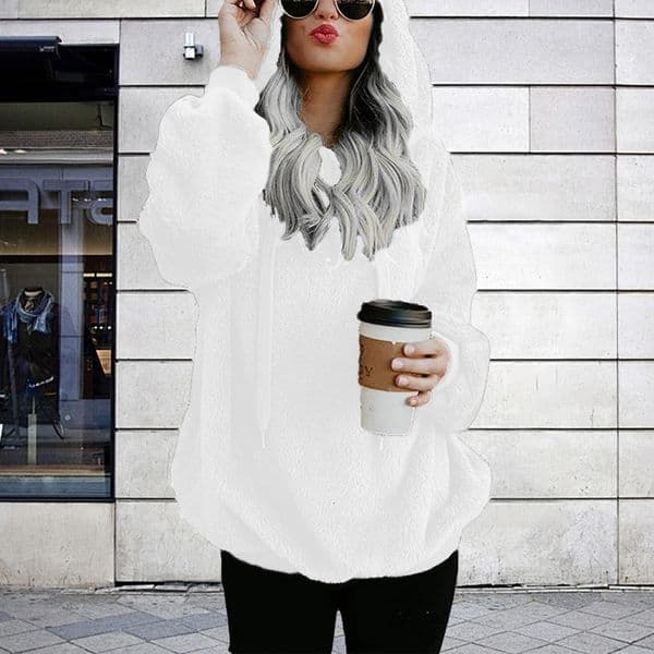 Plus Size Selling Plush Oversized Hooded Sweatshirt Half Open Front Womens Casual Drawstring Clothing Large Sizes 250923BJ