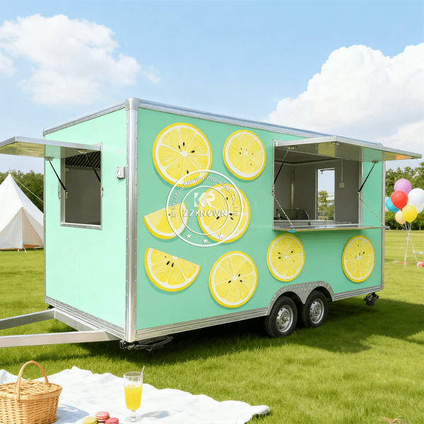 BBQ Food Truck Trailer Hot Dog Cart Mobile Food Trailer Pizza Burger Ice Cream Coffee Cart Concession Food Truck With Full Kitchen