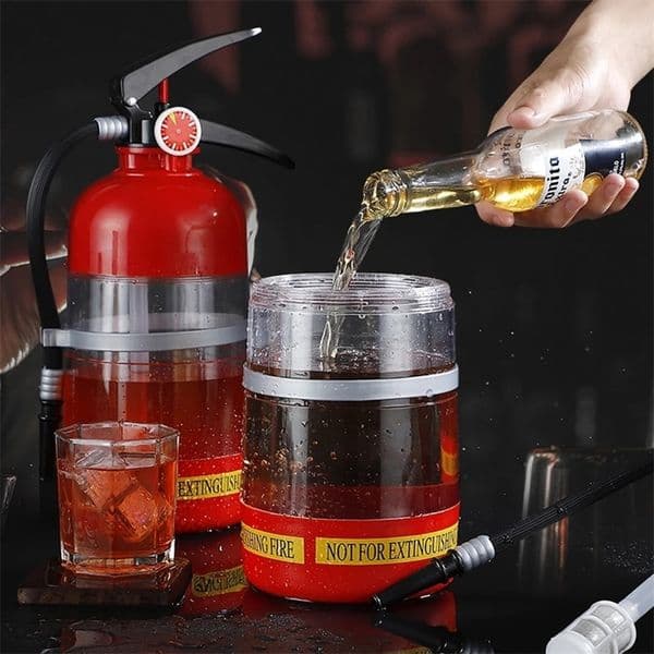 1.5L Beer Wine Drink Dispenser Creative Fire Extinguisher Shape Liquor Dispenser Wine Spirits Beer Beverage Liquor Bar Accessory 250117bj