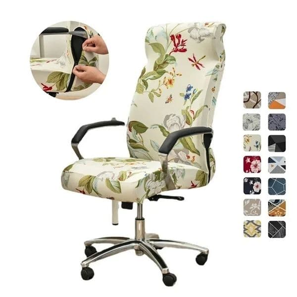 Floral Prints Elastic Office Chair Cover Geometry Stretch Computer Chairs Slipcovers Rotating Gaming Seat Covers Dust Protector 250611bj