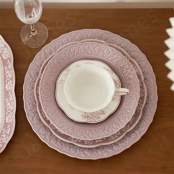 Modern Relief Purple Plate Overglaze Style Dinner Plates Steak Pasta Plates Cake Dessert Plates Vegetable Salad Tableware 240618bj