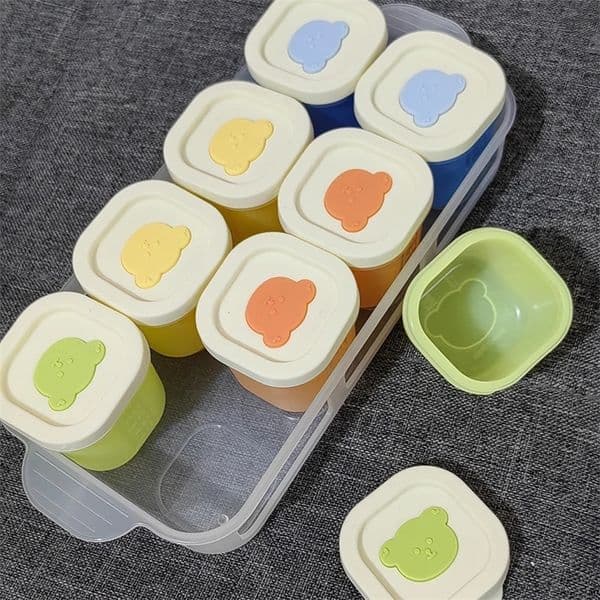 Babys small complementary food box steamed cake mold ice tray babys complementary food mini box with lid 250411bj