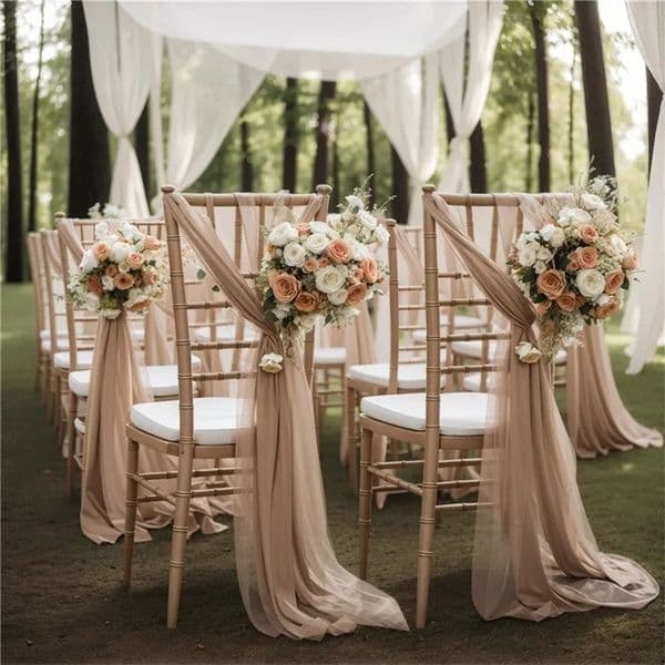 20 pieces such as chiffon chairs belts wedding chair decorations 17x250cm used for wedding aisle decoration party banquet events baby showers 240925bj