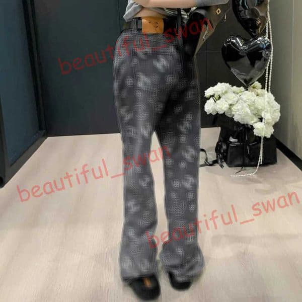 Designer Women's Jeans Women's Jeans 2025 Spring New Jacquard Loose Slimming Long Floor-Length Wide-Leg Pants
