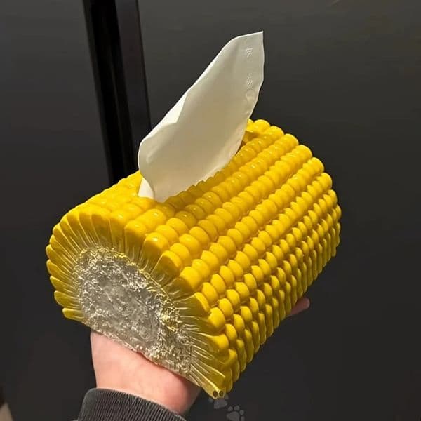 Unique Corn-Shaped Tissue Box Holder - Creative Decor for Living Room Dining Table Durable Plastic 250731