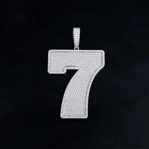 Quality Custom Hiphop Sier Letter Number Mossanite Moissanite Dia Iced Out Pendent Pendants for Cuban Chain Necklace Men