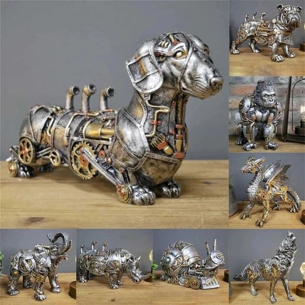 Steampunks Style Animal Sculpture Mechanical Animal Table Ornament Decoration Heavy Industry Decoration Resin Mechanical Decor 250207