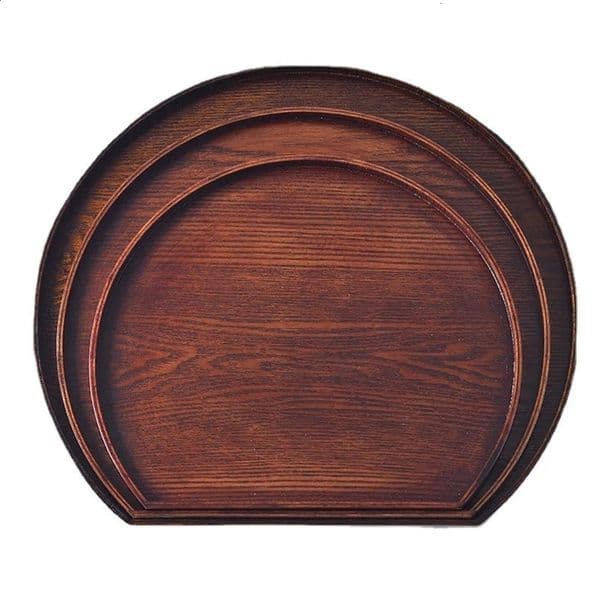 Wooden Serving Tray Half Moon Tray Salad Plate Nuts Bread Storage Dessert Plate for Farmhouse Kitchen Table Living Room Office 250320bj