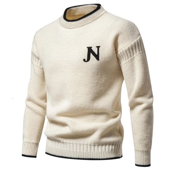 Mens Autumn and Winter Warm Sweater Knitted Bottom Letter Twisted Flower Man Clothes 240110