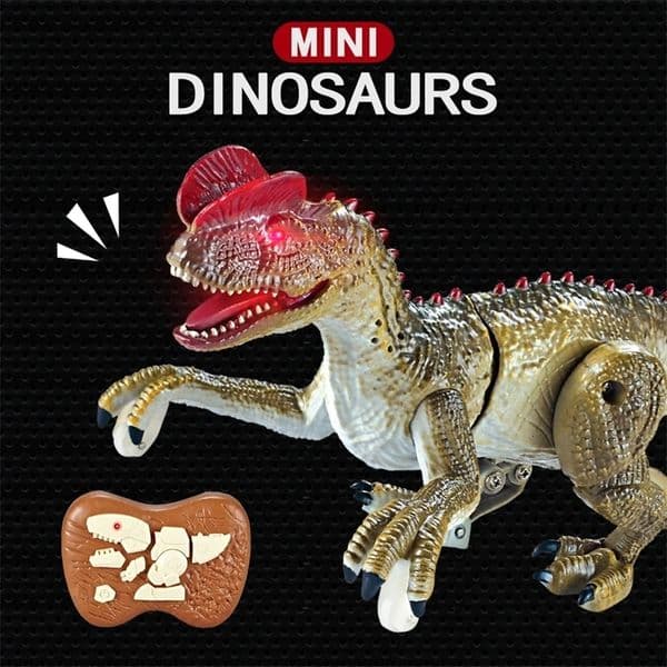 RC Dinosaur 2.4G Mini Five Way Biomimetic Walking Simulated Sound Cool Light Remote Control Dinosaurs Toy Gifts for Children Kid 250324