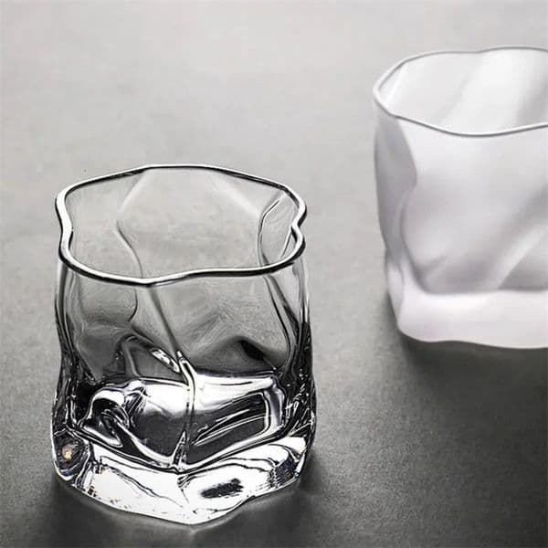 Creativity Irregular Shape Whiskey Glasses Ice Pattern Fold Paper Crystal Whisky Beer Wine Glass Drinkware Wine Glass Set 250220