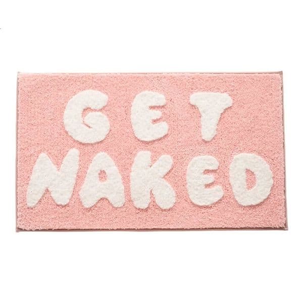 31x20inch Get Naked Cute Bathroom Rug Pink Bath Mat for Bathroom Decor Funny Non Slip Thick Microfiber Bath Rug Machine Washable 250519