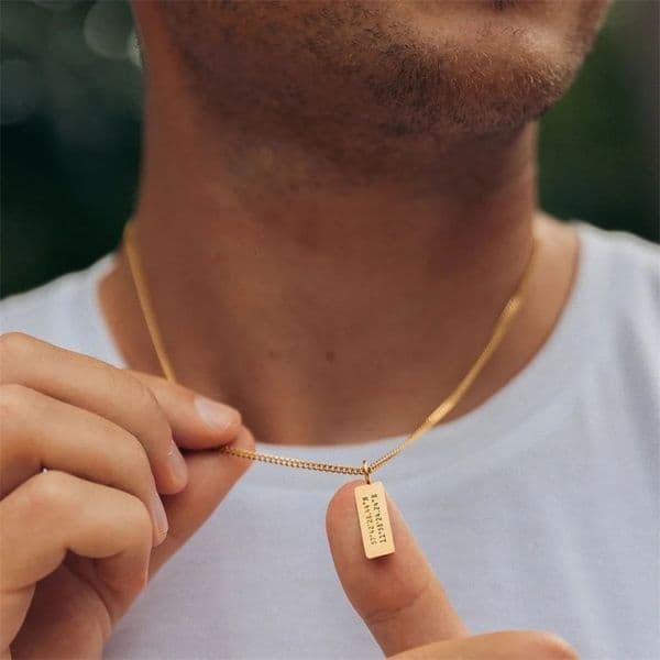 Custom Minimal Bar Name Necklace Engraved Text Pendant Couples Jewelry Gift Personalized Stainless Steel For Women Men 250214