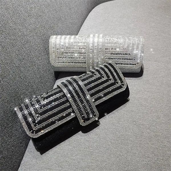 Factory Direct Sales Stick Diamond Three Discount Dinner Bag Hand Armpit Chain Wedding Party Crystal Evening Clutch 241104z