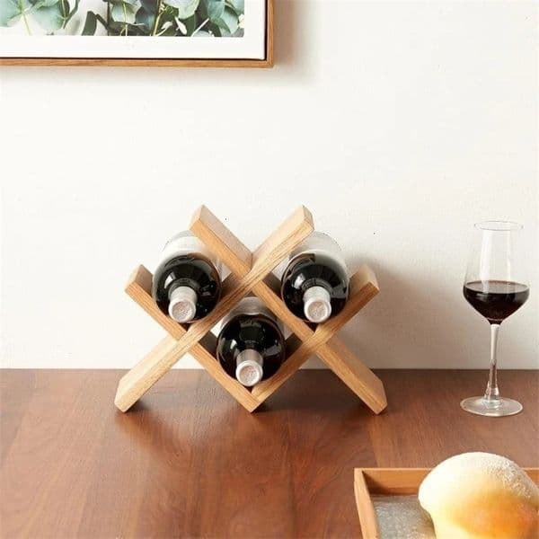 Log European Wine Rack Solid Wood Creative Desktop Bottle Holder Living Room Decoration Multi-Bottle Wooden Storage Rack 250310
