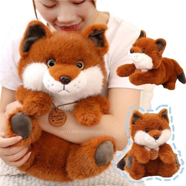 Simulation Kawaii Fox Plush Doll Pillow Round Sitting Lying Animal Fox Plush Toy Home Decoration Gift For Boys And Girls 250609
