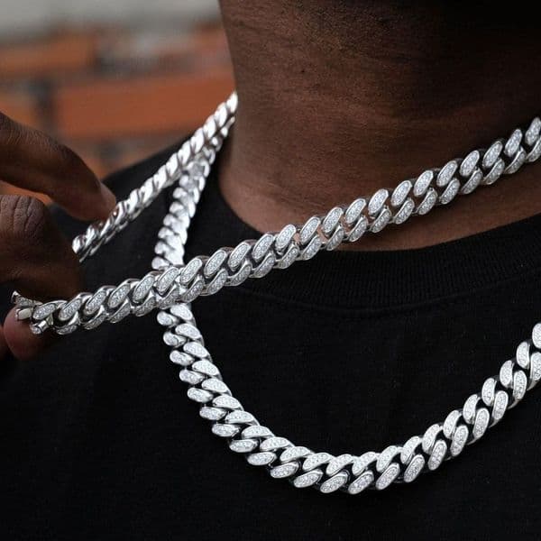 Hip Jewelry Mens 925 Sterling Silver 12mm Moissanite Gold Filled Lidynamic Bracelet Set Iced Out Miami Cuban Chain Necklace