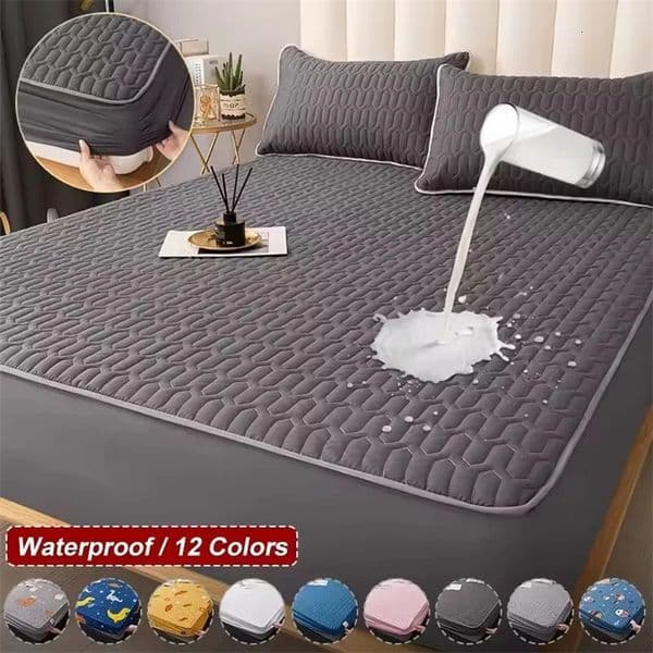 Waterproof Thicken Mattress Pad Protector Adjustable Fitted Sheets Bed Covers Anti-bacterial Pad for Bed 120x200 160x200 180x200 250322
