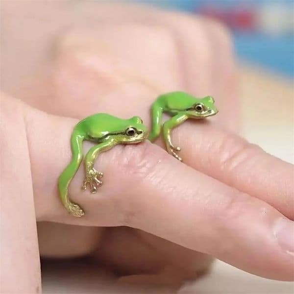 Fashion Originality Tree Frog Ring Opening Alloy Adjustable Animal Shape Cute Open Rings For Women 241112