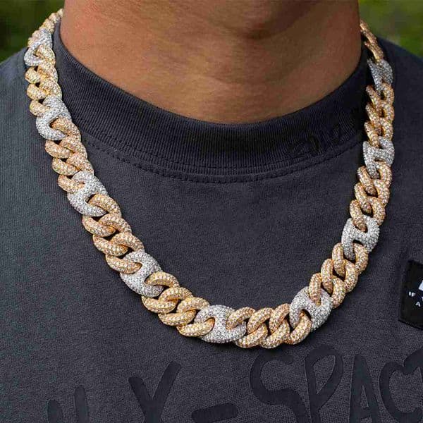 14mm Iced Out Moissanite Diamond Cuban Lidynamic Round Cut Hip Hop Style Chain Anniversary Gift For Mens 925 Sterling Silver