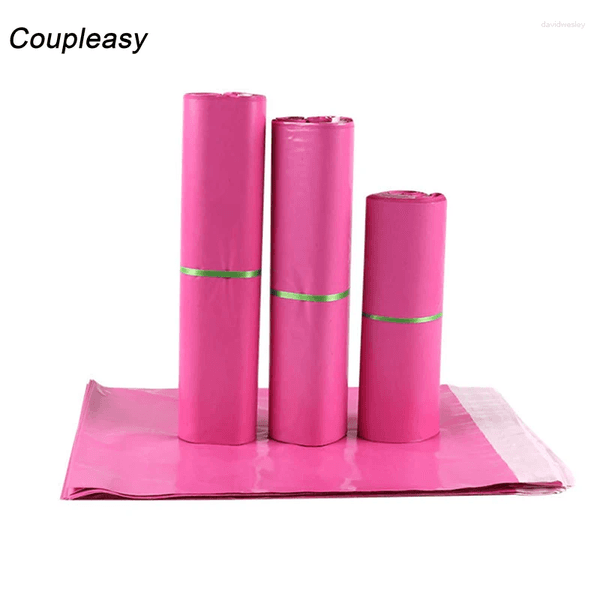 Gift Wrap 10Pcs 7 Sizes Pink Plastic Logistics Courier Bag Self Adhesive Seal Poly Pouch Waterproof Packing Envelopes